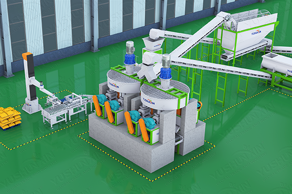 Línea de producción de fertilizantes orgánicos por granulación de doble rodillo